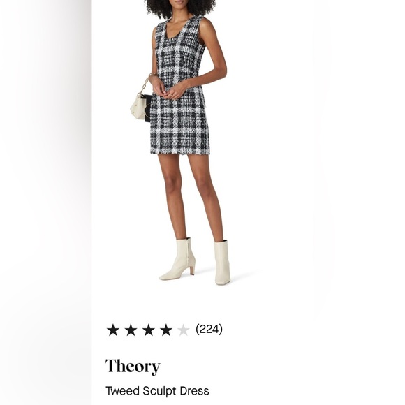 Theory Monochrome Tweed Mini Dress - Picture 1 of 5